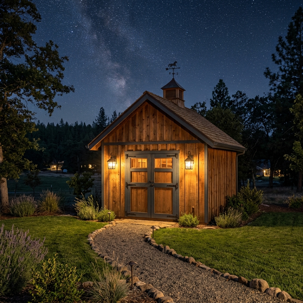 The Sierra Heritage custom wooden shed in Yuba City
